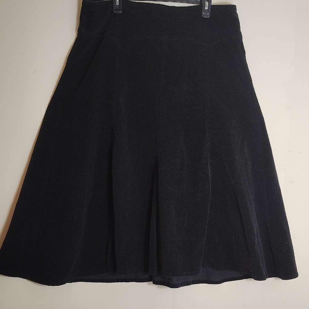Corduroy Heart Classic Black A-Line Skirt